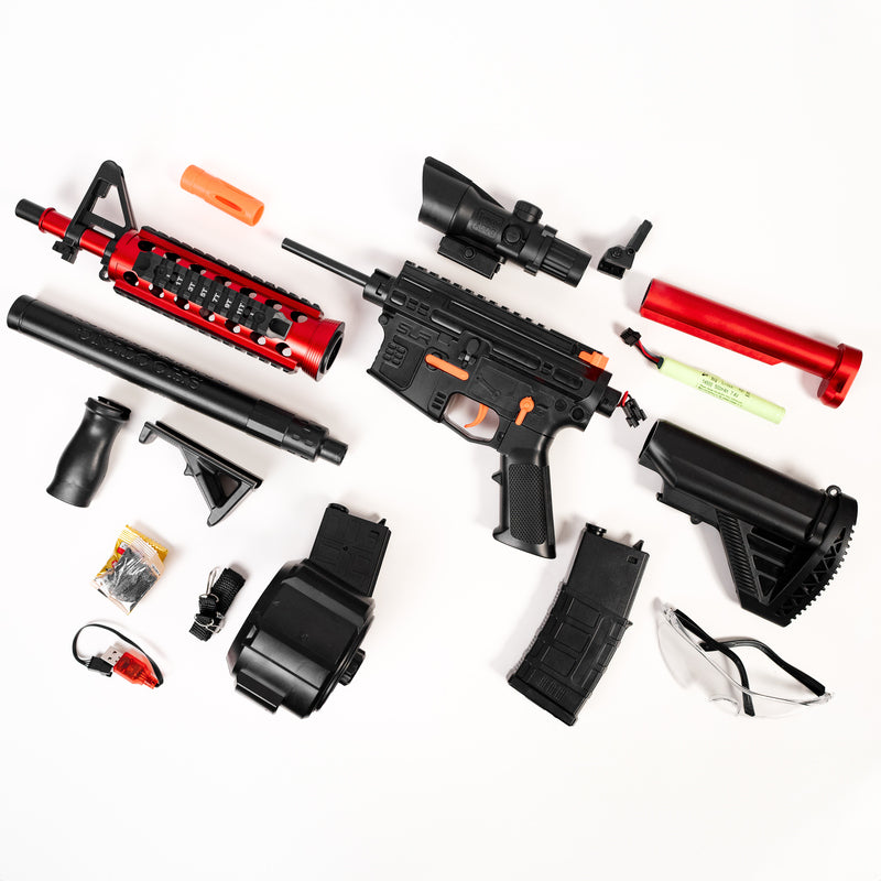 Jucarie un cadou minunat pentru  copii si adulti, Gel blaster phantom replica m416 cu 2  incarcatoare si multe atasamente  10000 de bile incluse